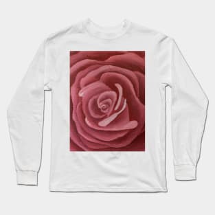 Pink Rose Oil Painting Long Sleeve T-Shirt